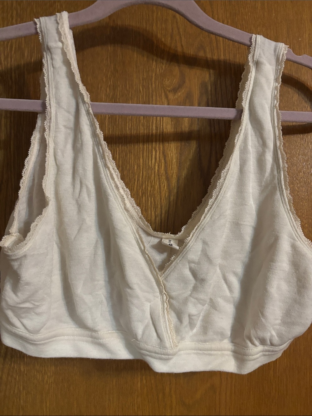 Everyday Lace-Trim Wireless Bralette in Off-White, Dilling